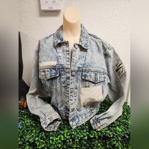 Vintage 80s To 90s Jordache Acid-Wash denim Crop jacket